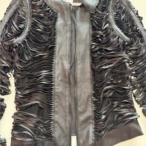 Joseph Ribkoff Dark Leather Jacket